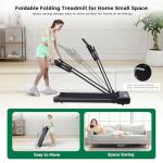Folding Electric Walking Pad Treadmill with Handle Bar, 3.0HP Portable Foldable Treadmills for Home Small, 0.6-6.2MPH Compact Small Wallking Pads Treadmills with Handles, 320LBS
