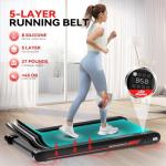 Walking Pad Treadmill with APP, 3 in 1 Under Desk Treadmills, 2.5HP Low Noise Walking Vibration Pad with Remote Control,Portable Treadmill for Home Office, Red