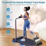 Walking Pad Treadmill with Handles, Folding Foldable Electric Treadmills for Home Small, 3.0HP Walking Pad with Handle Bar, 3 in 1 Portable Under Desk Treadmill with LED Display, 320LBS Capacity
