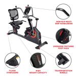 Sunny Health & Fitness Electromagnetic Recumbent Cross Trainer Exercise Elliptical Bike w/Arm Exercisers, Easy Access Seat & FREE SunnyFit App via Bluetooth - SF-RBE4886SMART