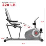 Sunny Health & Fitness Magnetic Indoor Recumbent Cycling Bike, Essentials Series w Smart Bluetooth & FREE SunnyFit® App - SF-RB422003