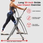 Sunny Health & Fitness Manual Air Walker Elliptical – 30″ Stride, Low Impact, Lightweight, Quiet with Free SunnyFit App