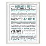 Wellness Tips Typography Wall Art