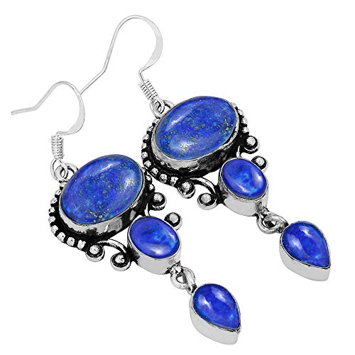 Handmade Lapis Lazuli Dangle Earrings - Women's Gift