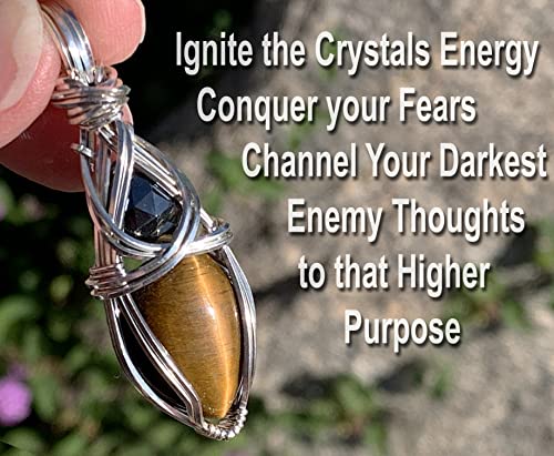 Tiger Eye and Black Onyx Necklace Pendant - Protection