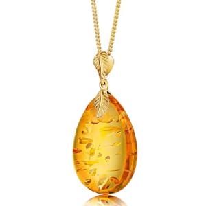 Sparkling Baltic Amber Pendant Necklace for Women