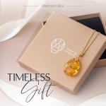 Sparkling Baltic Amber Pendant Necklace for Women