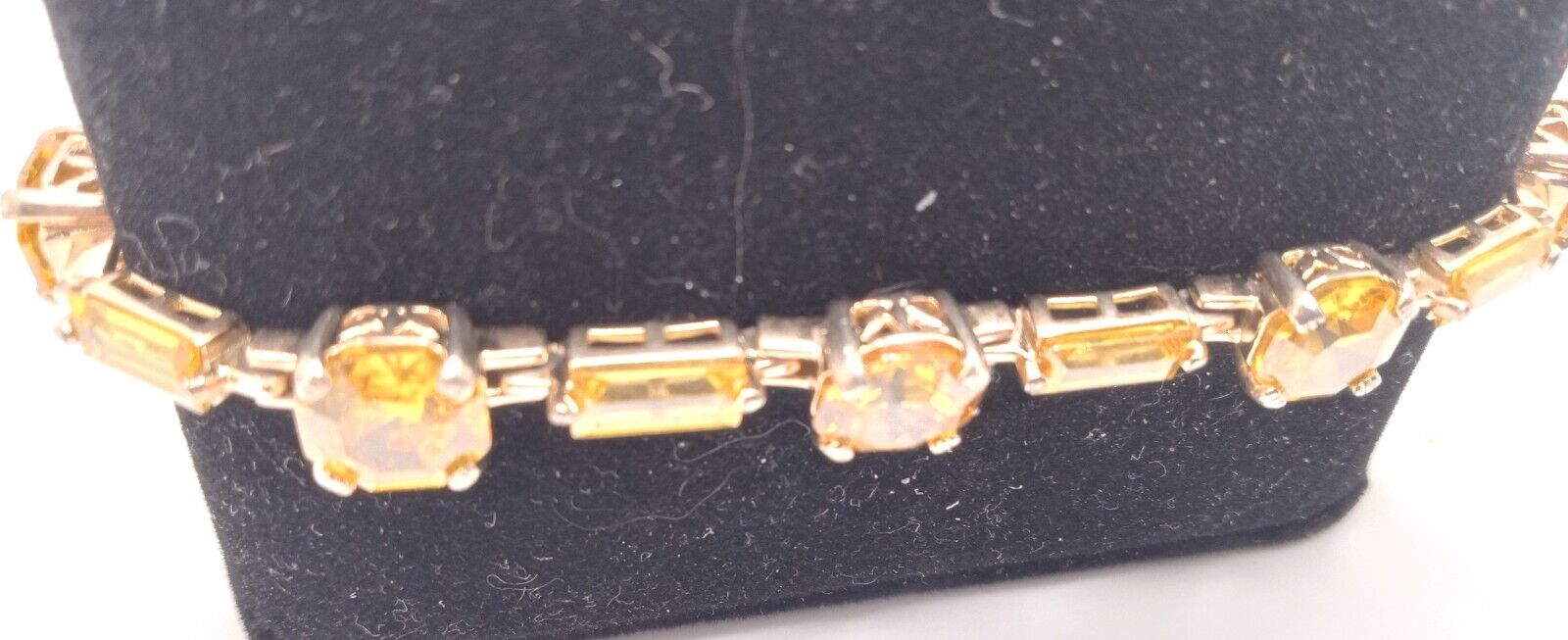 Natural Citrine .925 Sterling Vermeil Tennis Bracelet - 7