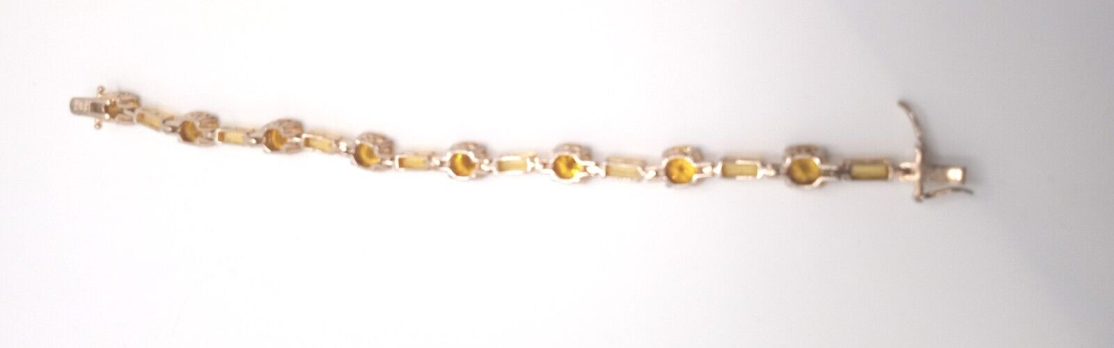 Natural Citrine .925 Sterling Vermeil Tennis Bracelet - 7