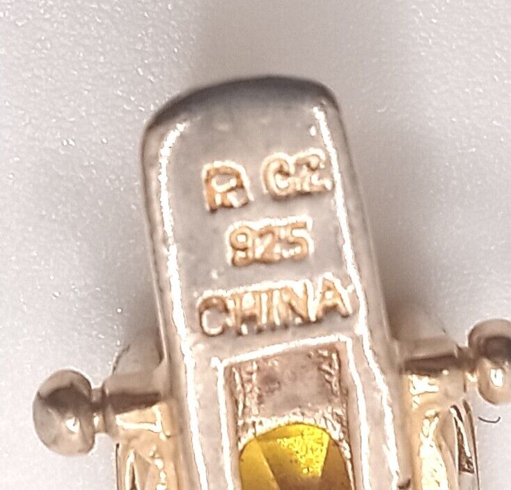 Natural Citrine .925 Sterling Vermeil Tennis Bracelet - 7