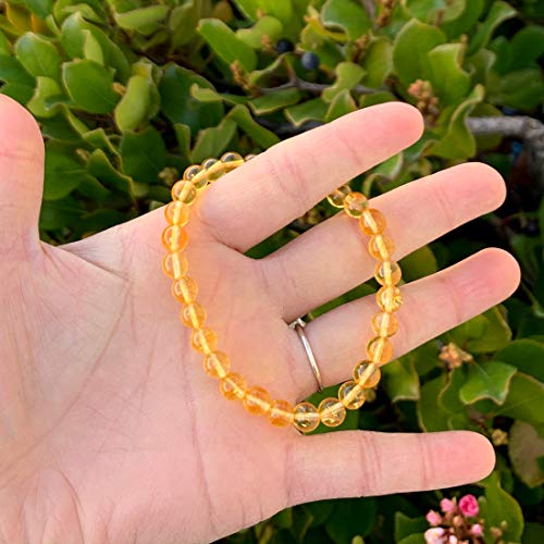 Yellow Citrine Beaded Stretch Bracelet - Chakras Healing Crystal