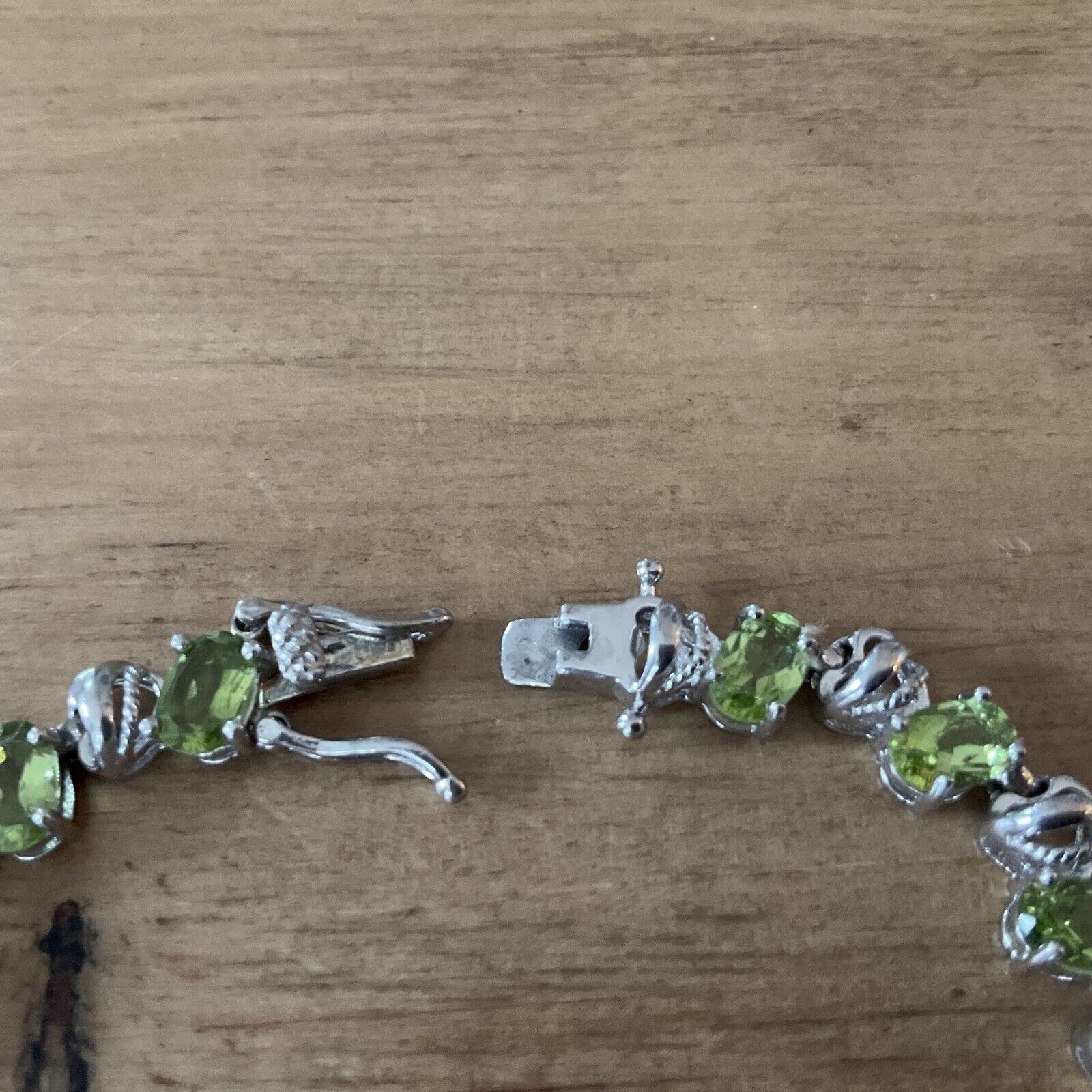 Green Peridot Sterling Silver Oval Tennis Bracelet Gemstone