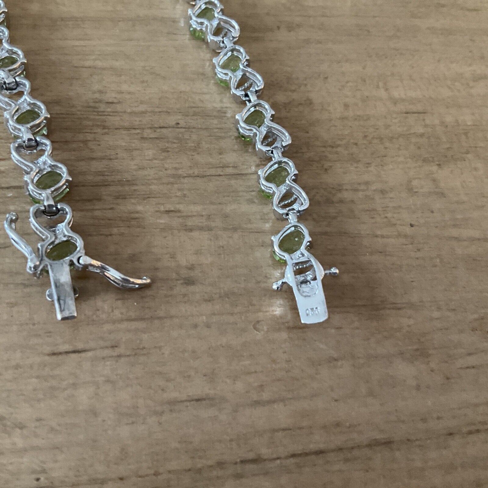 Green Peridot Sterling Silver Oval Tennis Bracelet Gemstone