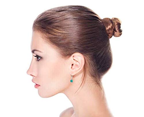 Stabilized Turquoise Silver Lever back Ball Drop Earrings