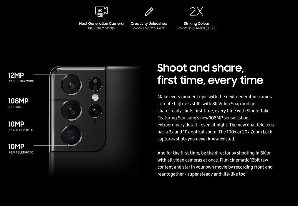 Samsung Galaxy S21 Ultra 5G 128GB - Unlocked for Verizon, AT&T, T-Mobile