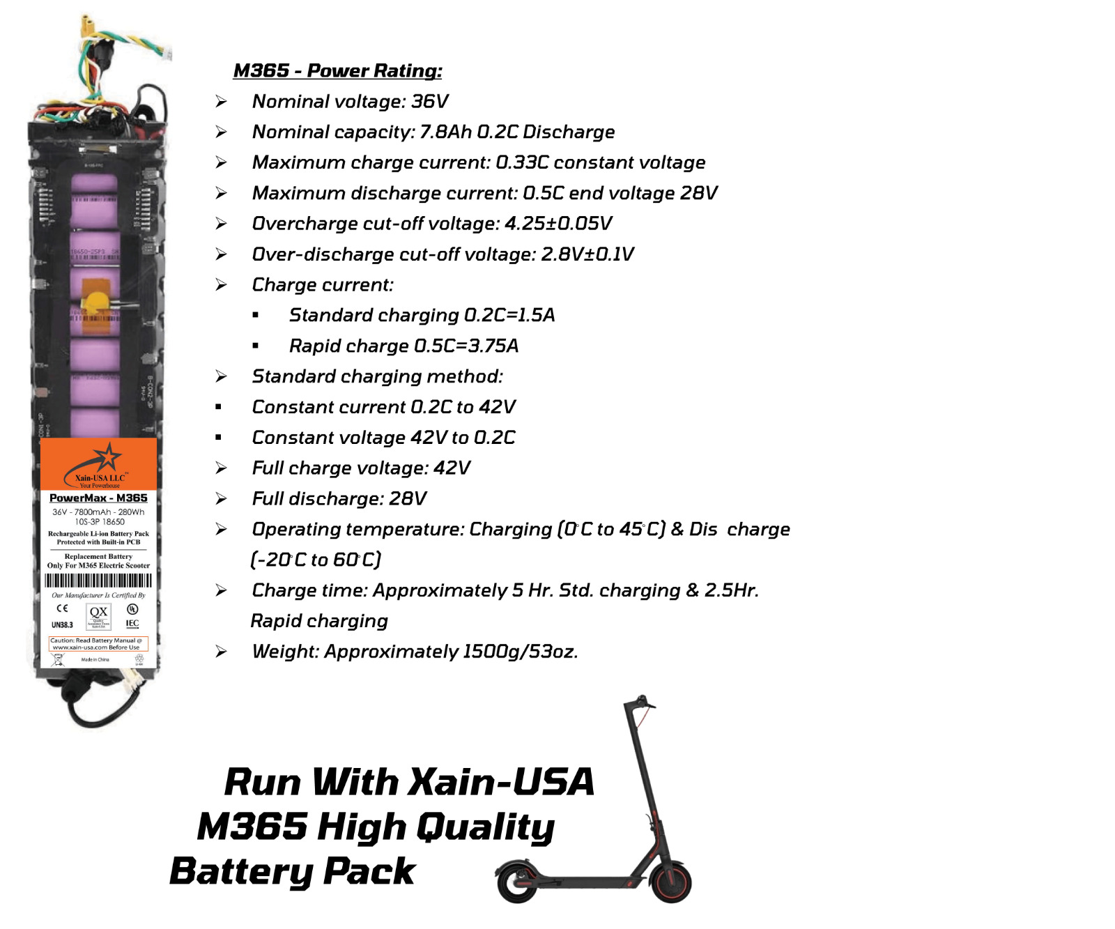 Xiaomi M365 Electric Scooter 36V 7800mAh Battery Upgrade