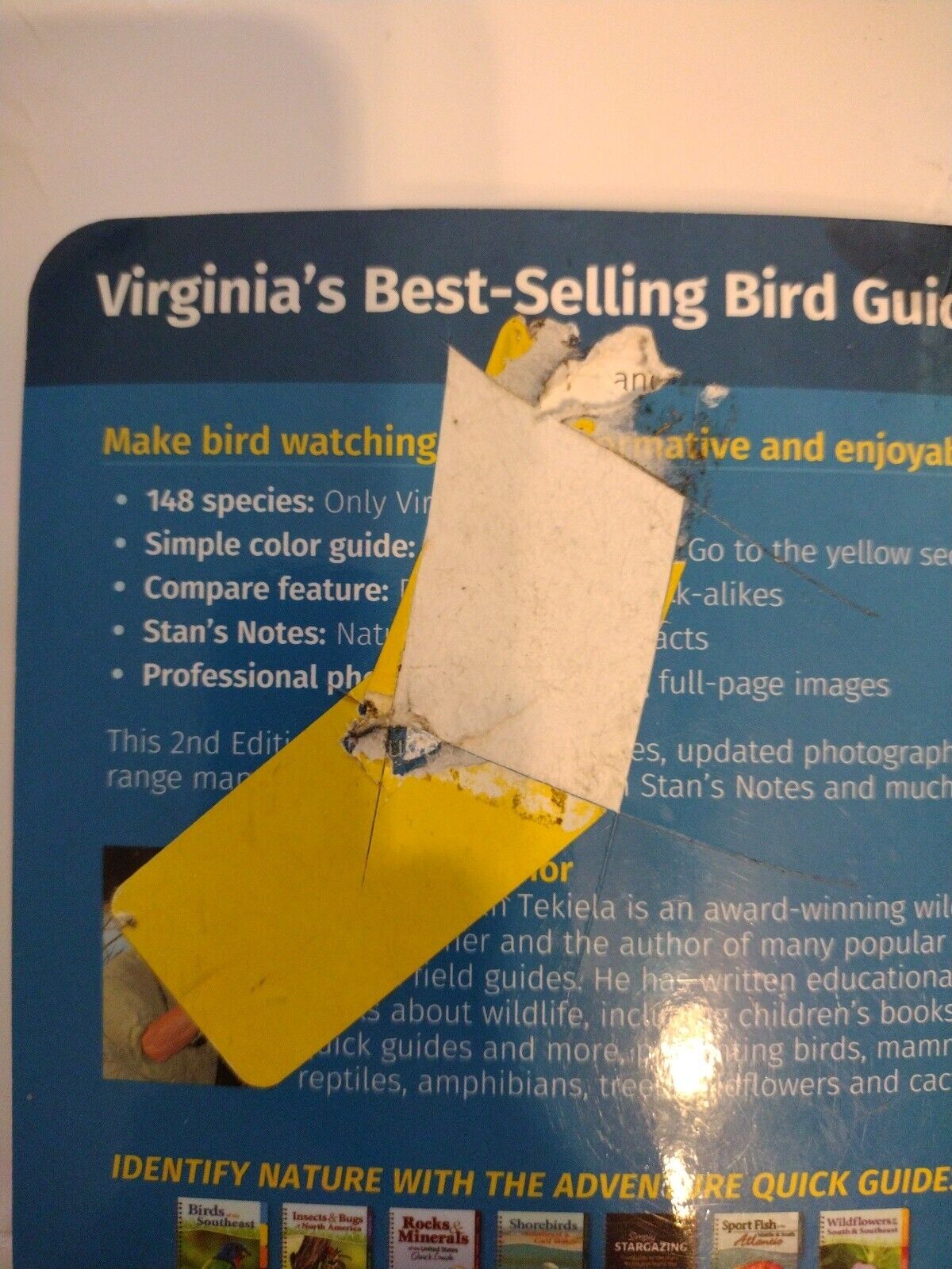 Virginia's bird field guide with damaged back cover
