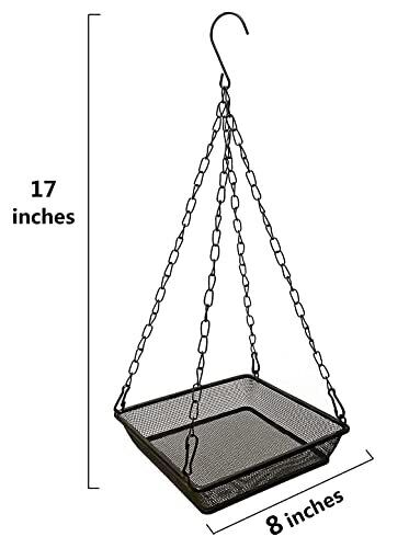Metal Mesh Hanging Bird Feeder Tray for Wild Birds