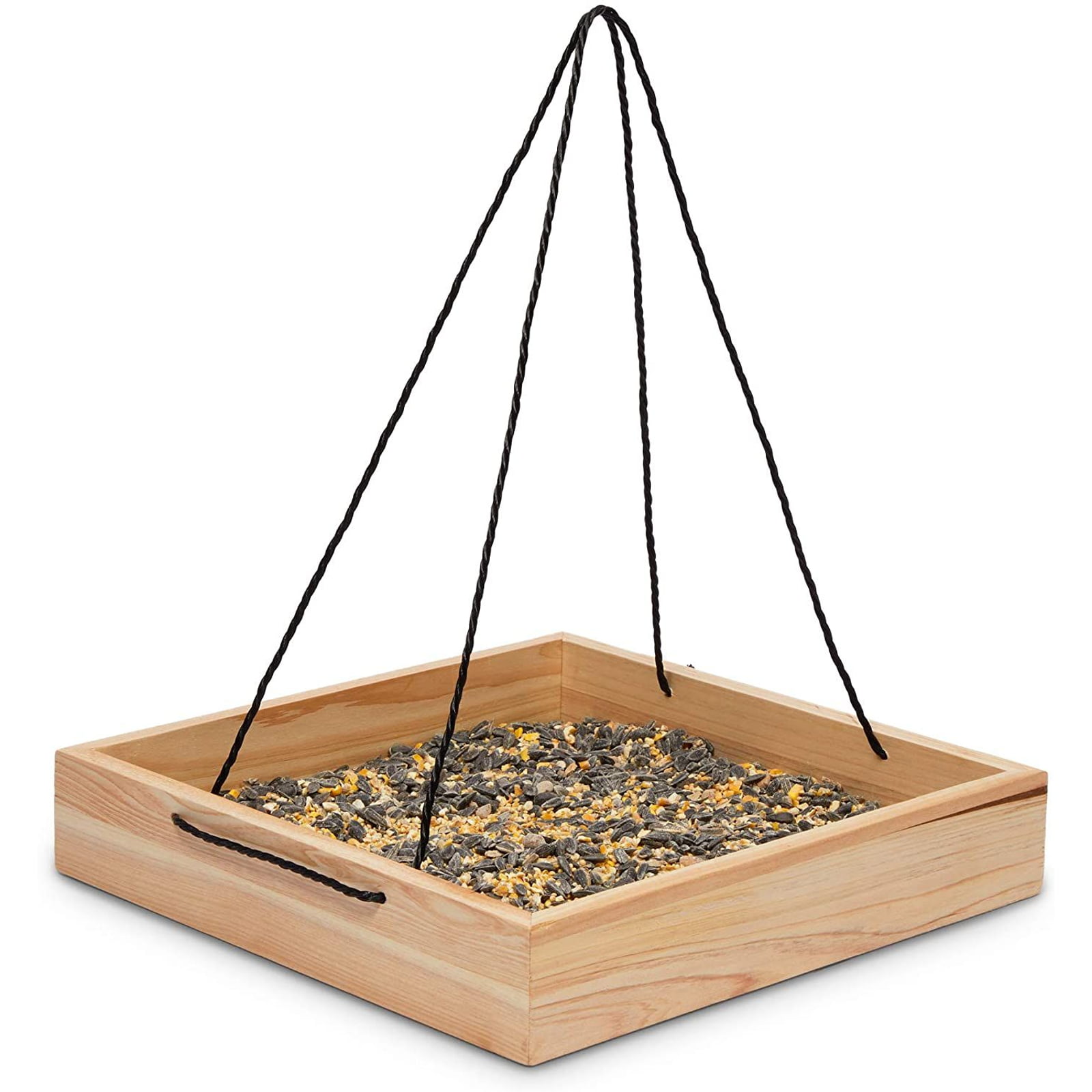 Outdoor Hanging Wooden Bird Feeder - 12" x 12