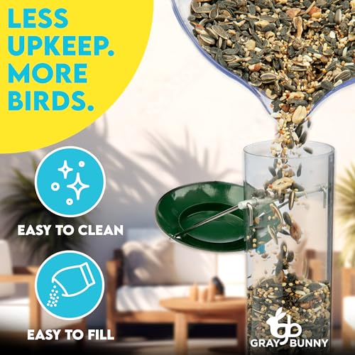 Durable 6-Port Metal Bird Feeder - Gray Bunny