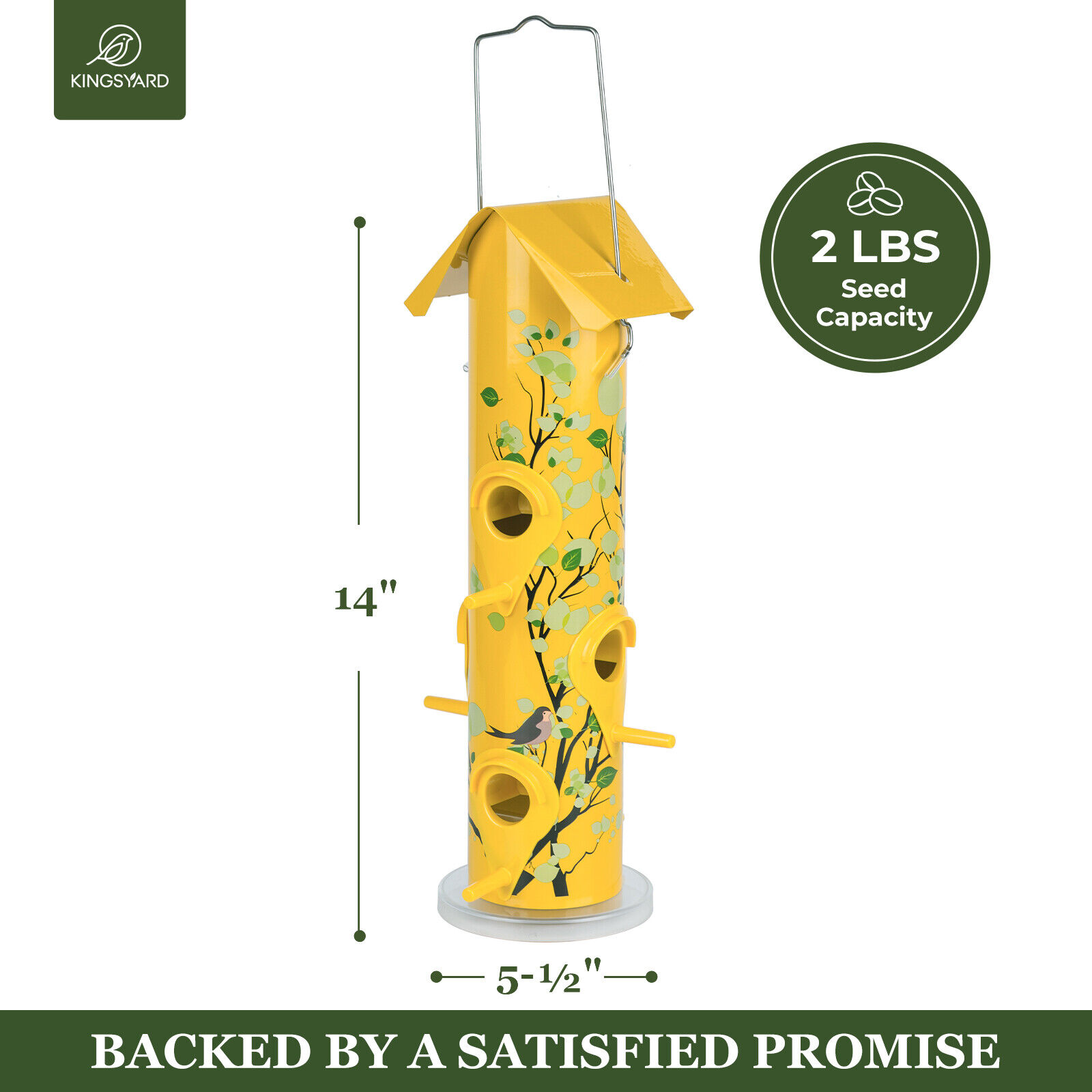 Kingsyard 14'' Tube Bird Feeder - Squirrel-Proof