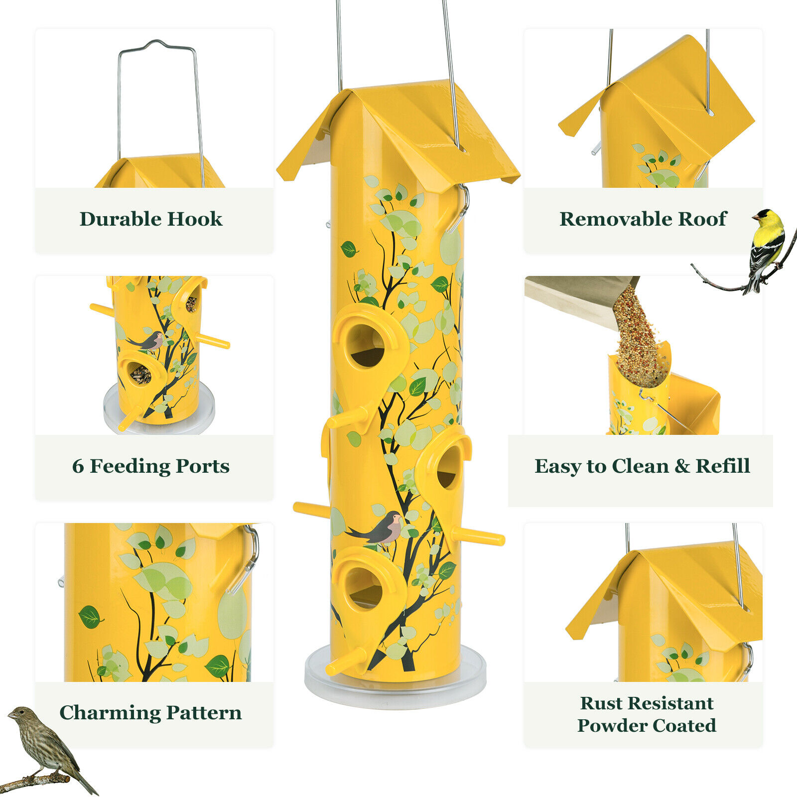 Kingsyard 14'' Tube Bird Feeder - Squirrel-Proof