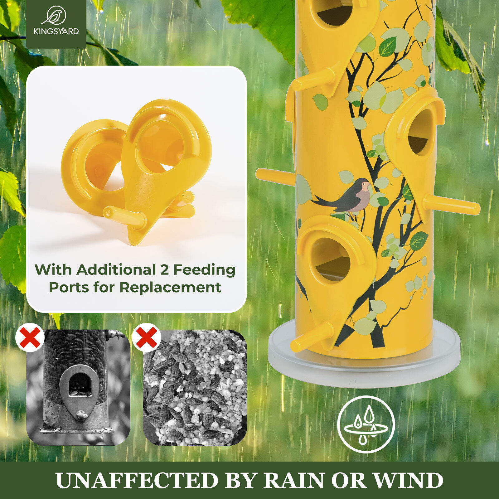 Kingsyard 14'' Tube Bird Feeder - Squirrel-Proof