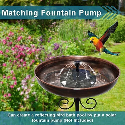 Outdoor Metal Birdbath with Stake for Garden