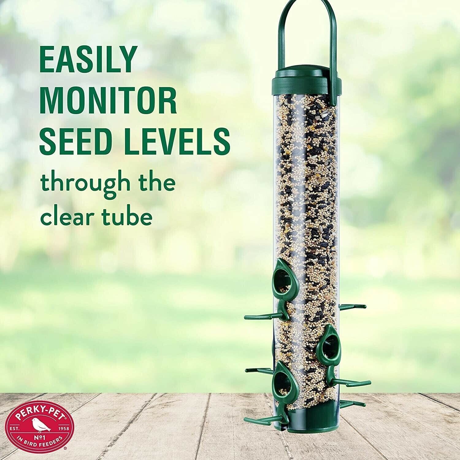 Classic Wild Bird Feeder: Hanging Tube, Premium Seed