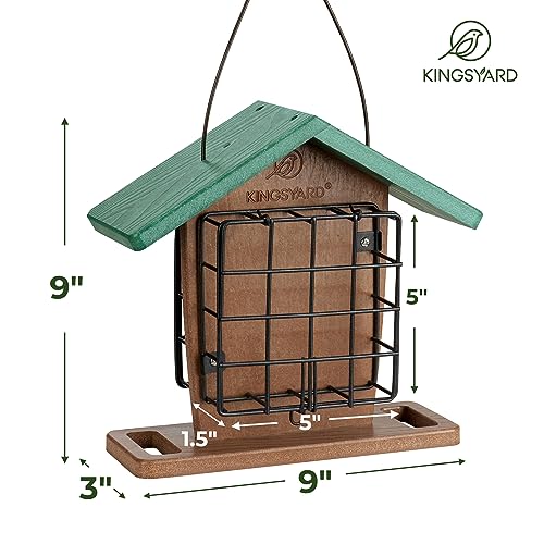 Double Suet Bird Feeder: Roofed, Perched & Hanging