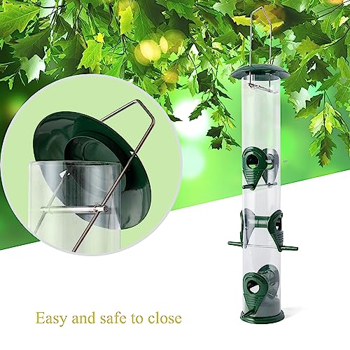 2 Metal Tube Bird Feeders - 6 Port, 16 Inches - Wild Bird Feeder