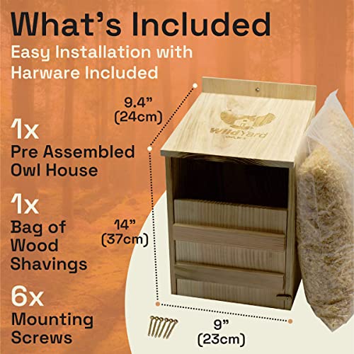 Outdoor Owl House - Real Wood, Easy-to-Hang