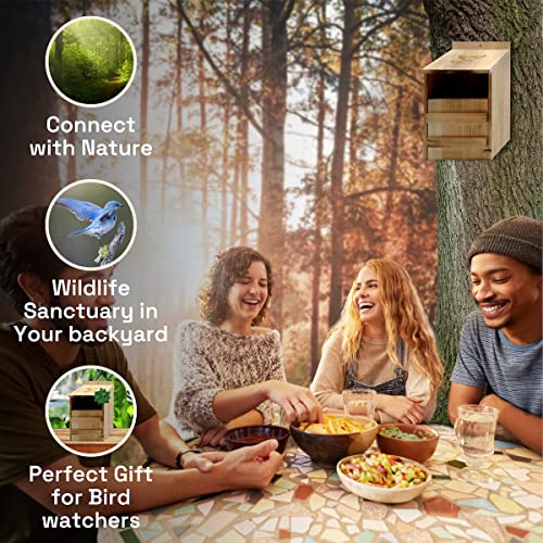 Outdoor Owl House - Real Wood, Easy-to-Hang