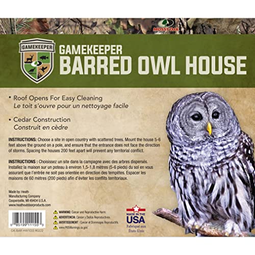 GK-BAR: Barred Owl House - Cedar, USA-Made