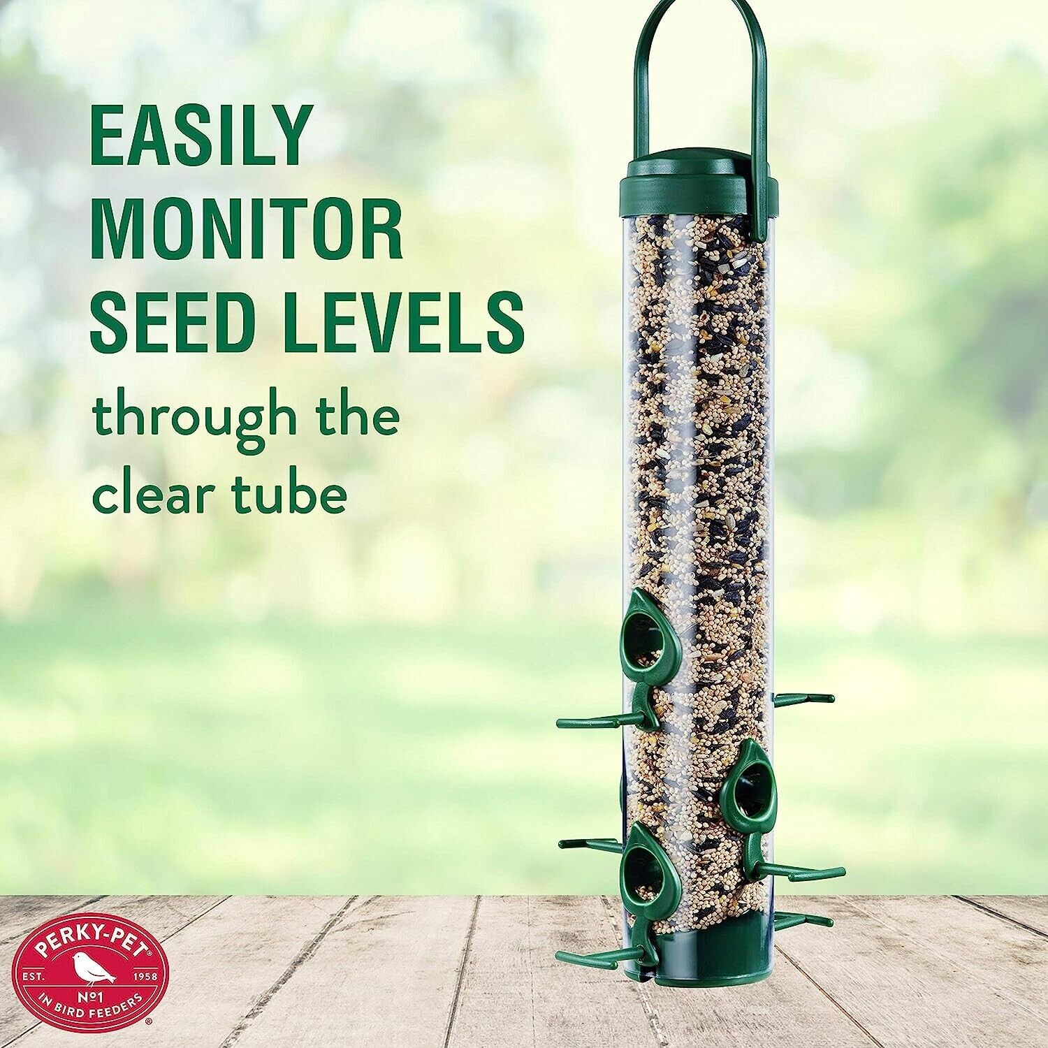 Classic Hanging Tube Bird Feeder with Premium Seed