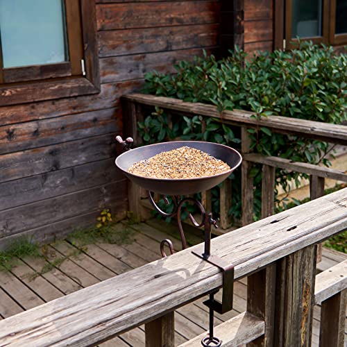 Deck Mounted Bird Bath for Outdoor Garden Decoration