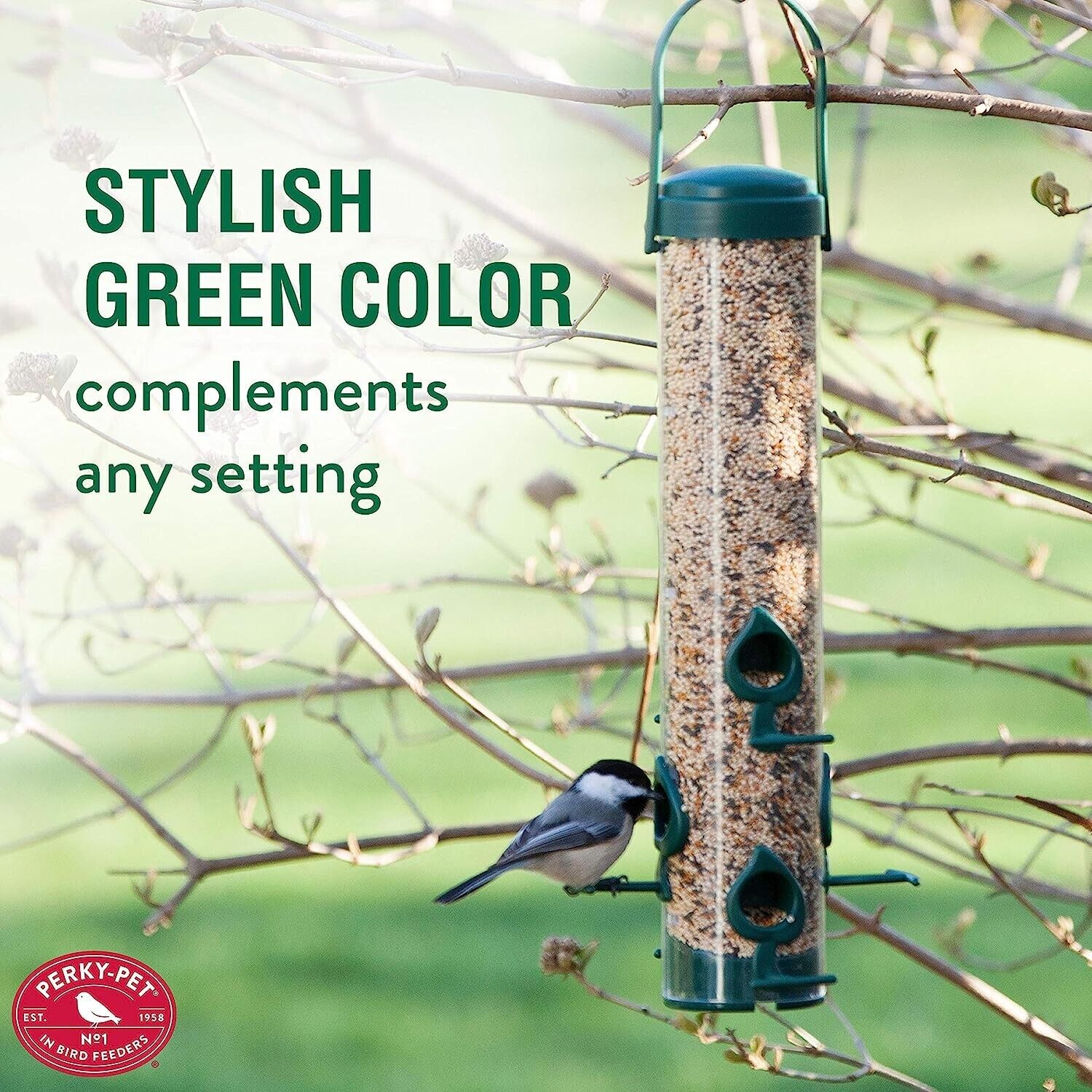 Classic Hanging Tube Bird Feeder with Premium Seed