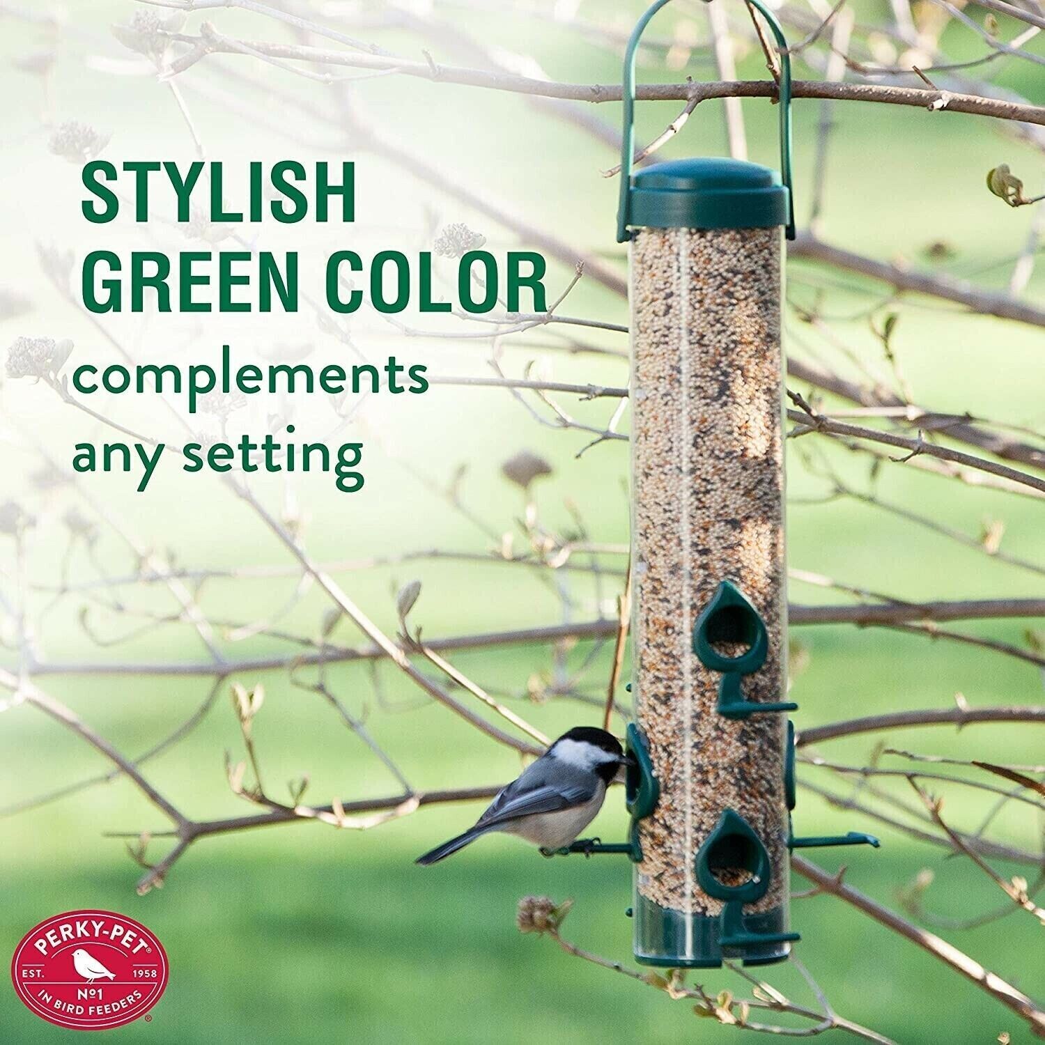 Classic Wild Bird Feeder: Hanging Tube, Premium Seed