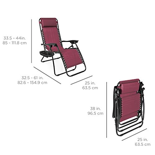 Set of 2 Steel Mesh Zero Gravity Lounge Chairs