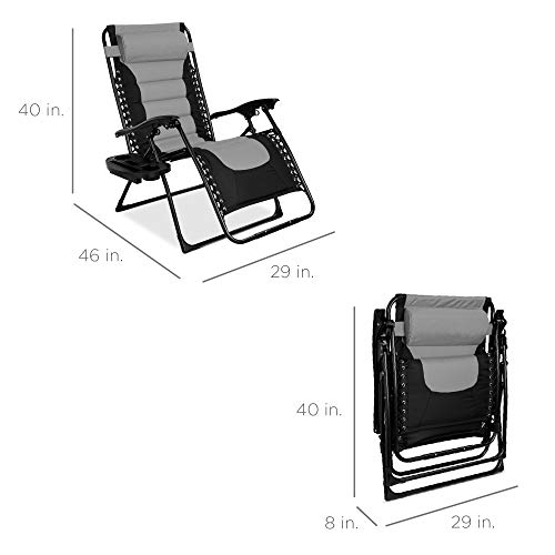 Oversized Padded Zero Gravity Chair for Backyard Lounging