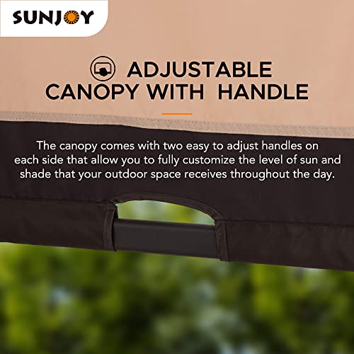 Sunjoy Steel Arched Pergola with Adjustable Canopy