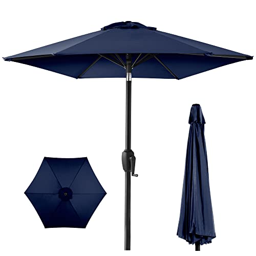 7.5ft Round Navy Blue Outdoor Market Umbrella