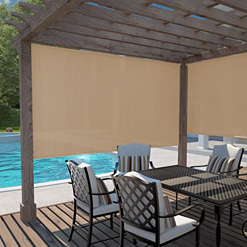Almond 4' x 6' Coolaroo Outdoor Roller Shade