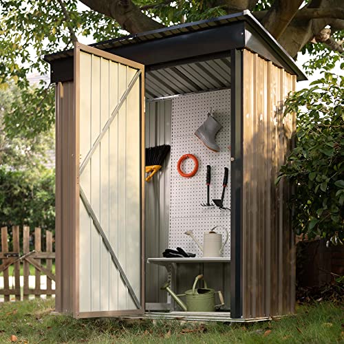 Devoko Lockable Metal Garden Shed Outdoor Storage 5x3FT