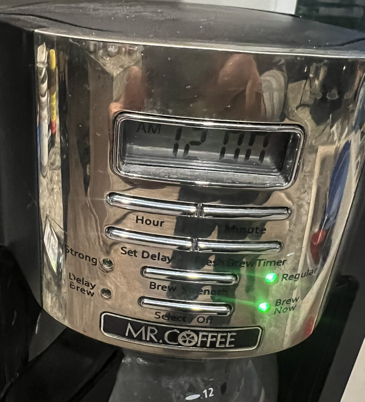 12-Cup Programmable Coffeemaker, Rapid Brew, Brushed Metallic