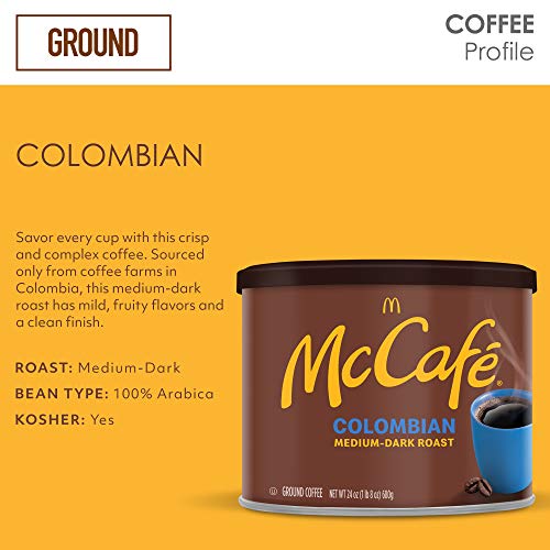 McCafe Colombian Medium-Dark Roast Ground Coffee, 24 oz