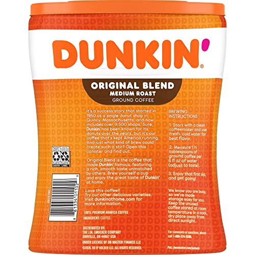 Dunkin' Original Blend Medium Roast Ground Coffee, 30oz