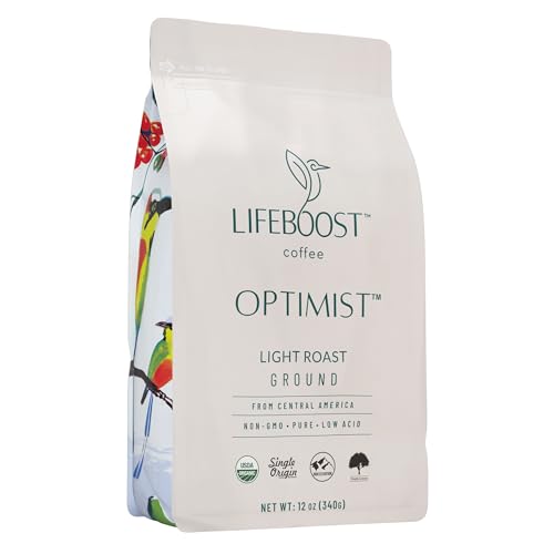 Lifeboost Coffee Light Roast Organic Ground Coffee - Non-GMO