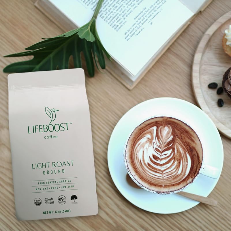 Lifeboost Coffee Light Roast Organic Ground Coffee - Non-GMO