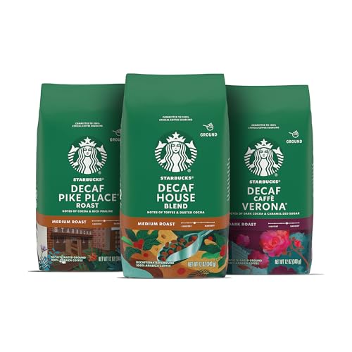 Starbucks Decaf Ground Coffee Variety Pack, Medium & Dark
